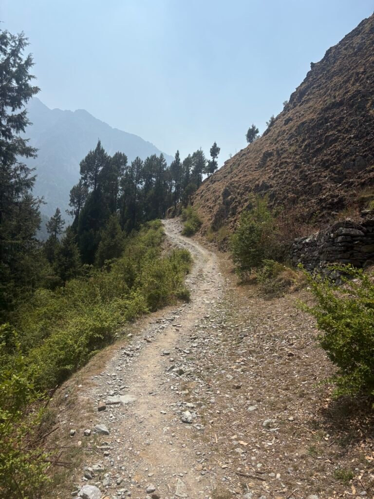 Trail towards Ghuni Village from Sitel Village, Wan to Pana section, Known as Lord Curzon Trail, Part of Trans Uttarakhand Traverse