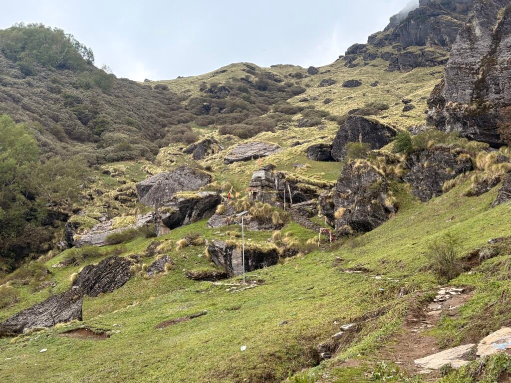 Bansi Narayan Temple at 3570 meters, Urgam to Dumak Trek, part of Trans Uttarakhand Traverse